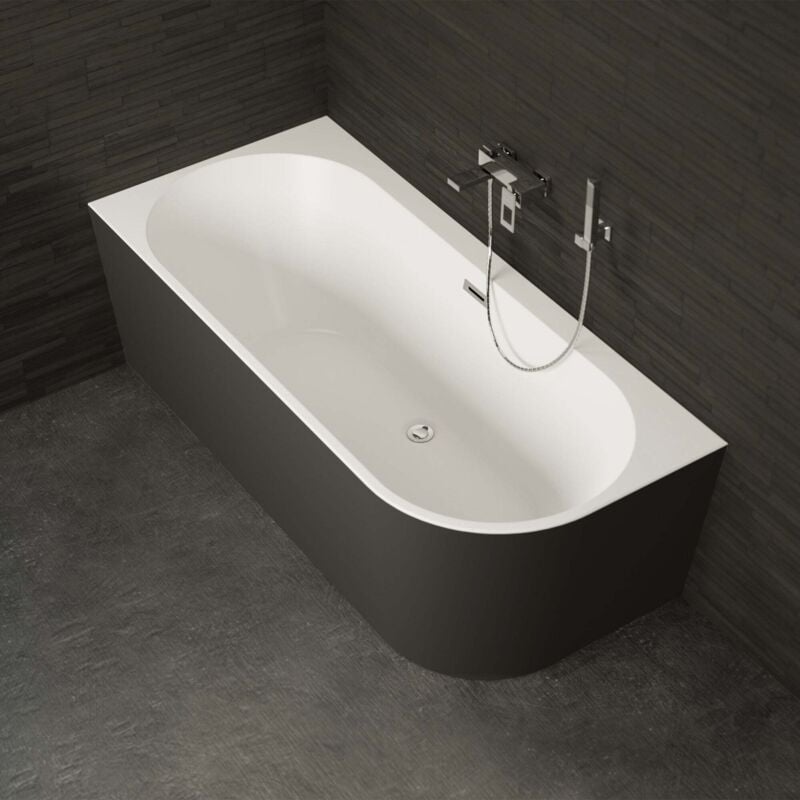 foto del prodotto spalina vasca freestanding capri 170 gauche noire nera 170 x76 x58 cm, by