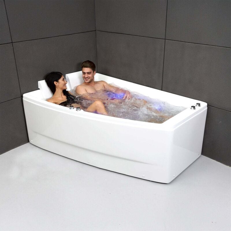foto del prodotto spalina vasca idromassaggio sangha duo wave gauche bianco 170 x120 x63 cm, by