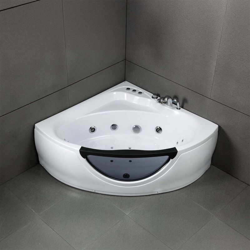 foto del prodotto spalina vasca idromassaggio tasmanie jets bianco e nero 135 x135 x54 cm, by