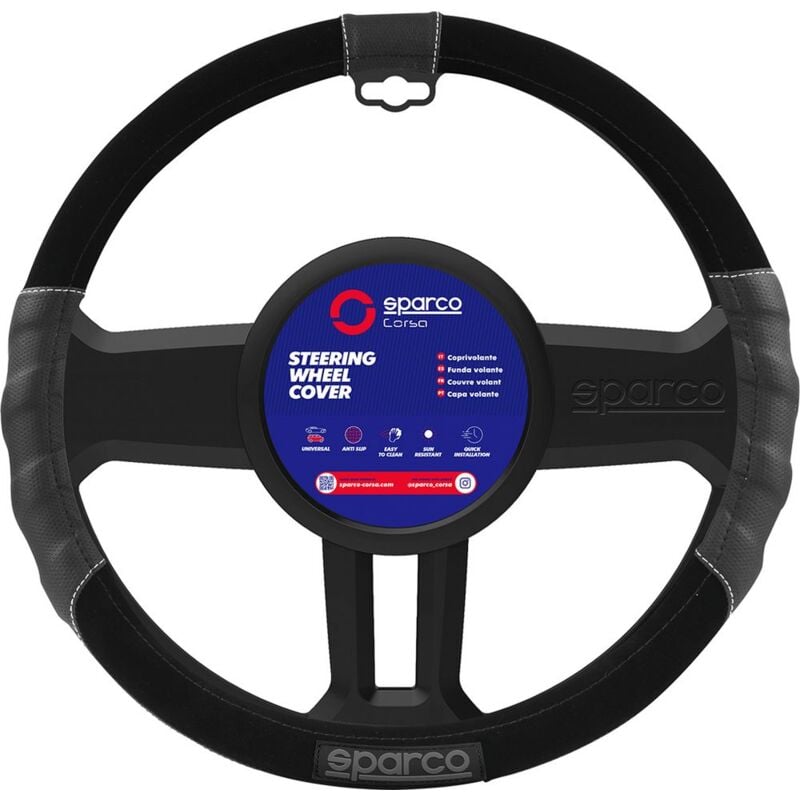 foto del prodotto sparco coprivolante spc1108 auto universale grigio e nero antiscivolo
