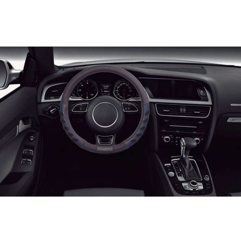 foto del prodotto sparco coprivolante sps101 auto universale blu e nero anti dissolvenza