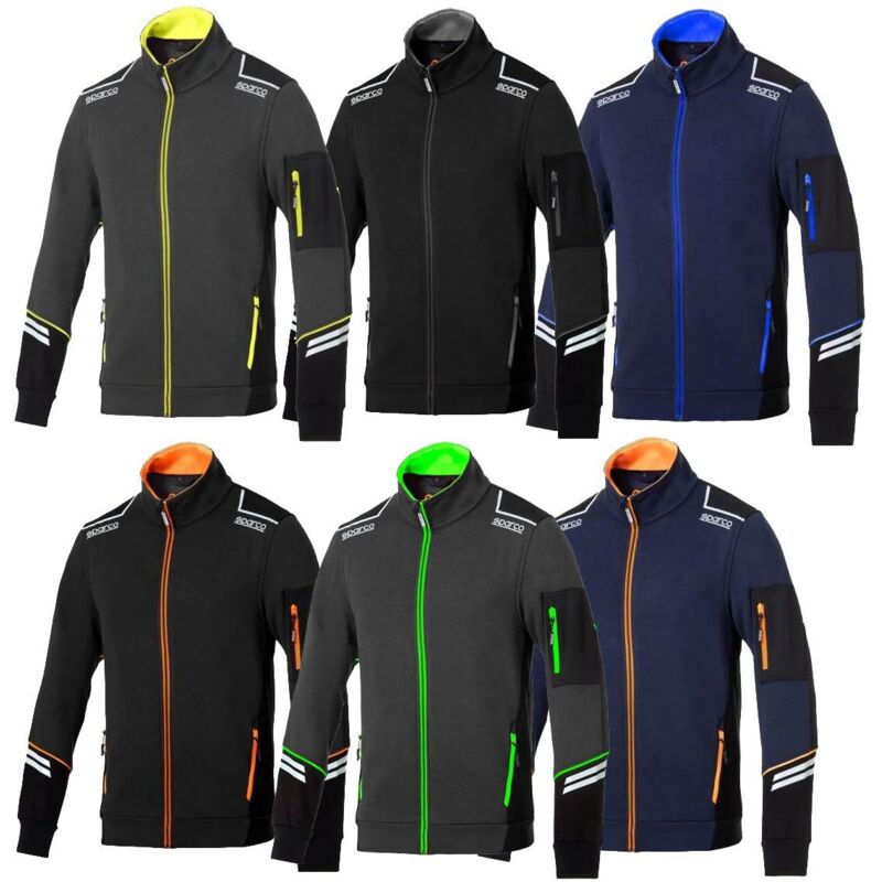 foto del prodotto sparco felpa da lavoro alabama tech full zip l blu