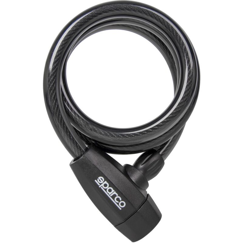 foto del prodotto sparco lucchetto nero morbido per bicicletta in acciacio zinco ottone abs pvc con serratura