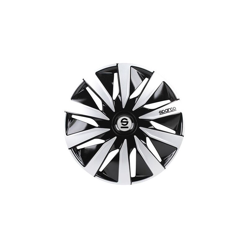 foto del prodotto sparco set 4 copricerchi 16 pollici copriruota auto lazio spc1691bksv nero argento