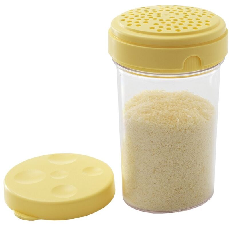 foto del prodotto spargi formaggio grattugiato, formaggiera da tavola e porta formaggio da frigorifero 2in1 contenitori per alimenti con spargitore e sgrana formaggi