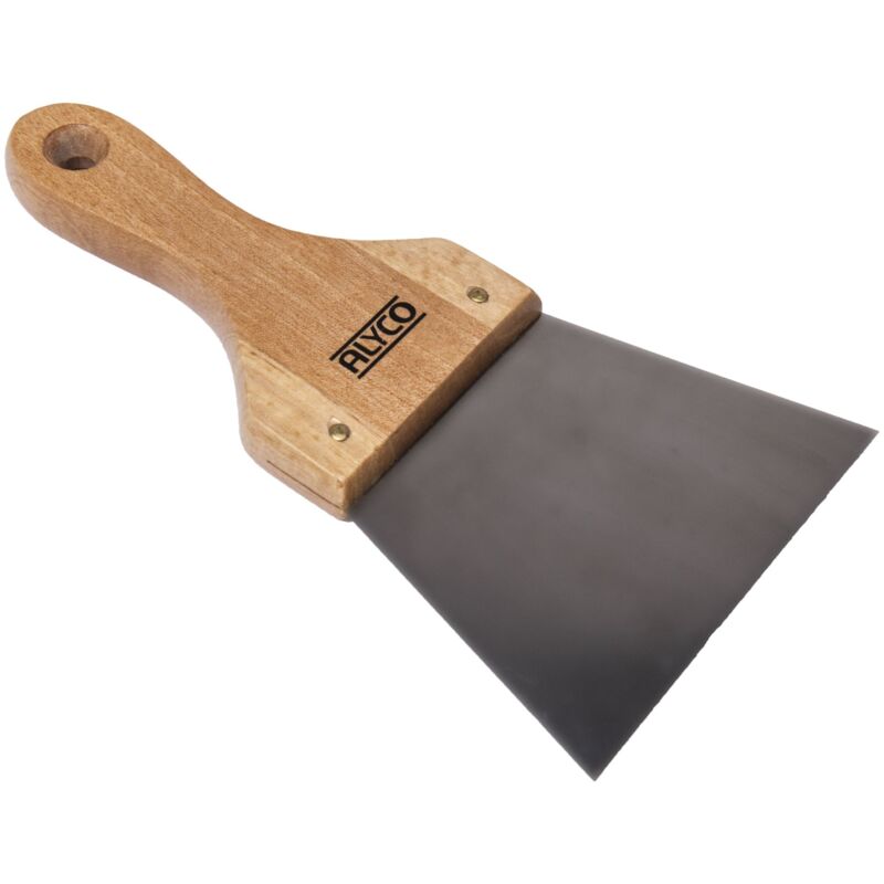 foto del prodotto spatola in acciaio inox con manico in legno 200mm