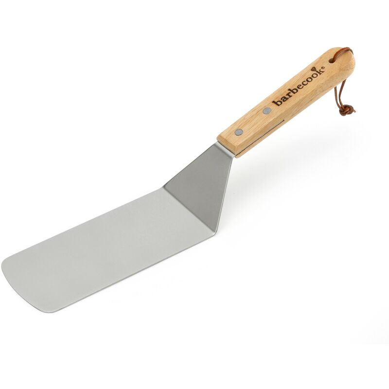 foto del prodotto spatola per barbecue e plancha, utensili per barbecue in acciaio inox e legno, 37 cm barbecook