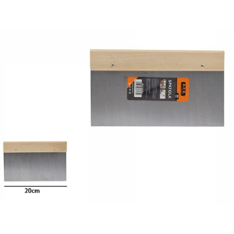 foto del prodotto spatola stecca pareti stucco in acciaio impugnatura legno da 20cm pittore 53272a trade shop traesio