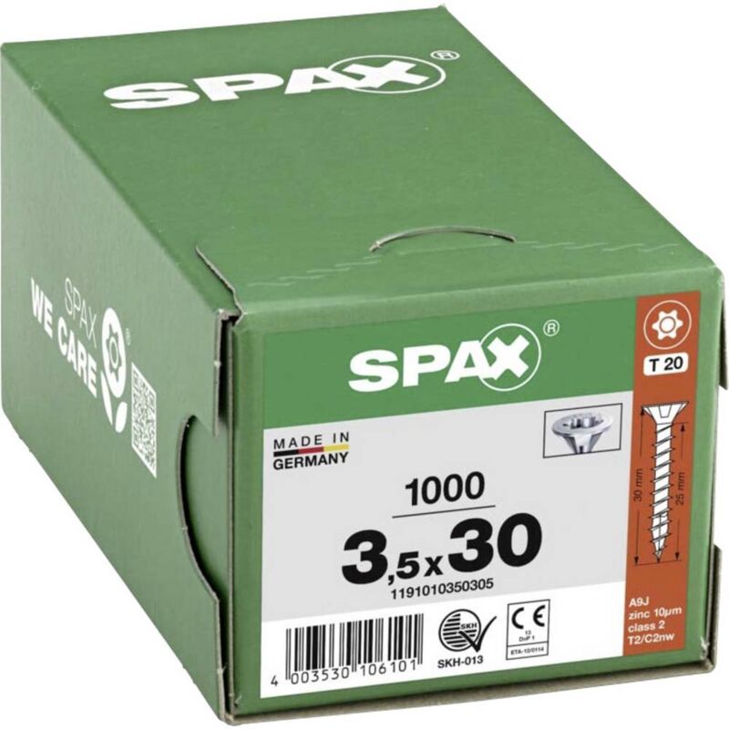 foto del prodotto spax 1191010350305 vite da legno 3.5 mm 30 mm t star plus acciaio wirox 1000 pz.