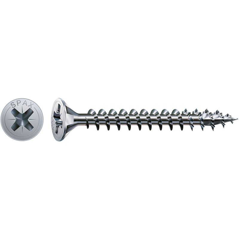 foto del prodotto spax confezione da 100 pezzi vite per legno testa piatta wirox 3,0x12mm