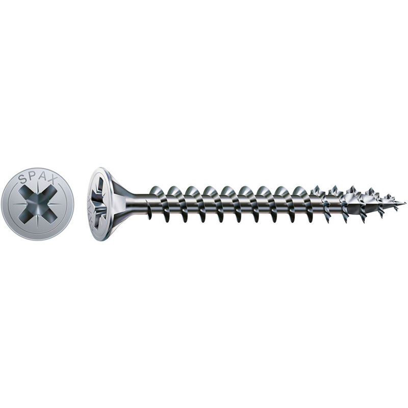 foto del prodotto spax confezione da 100 pezzi vite per legno testa piatta wirox 3,0x25mm