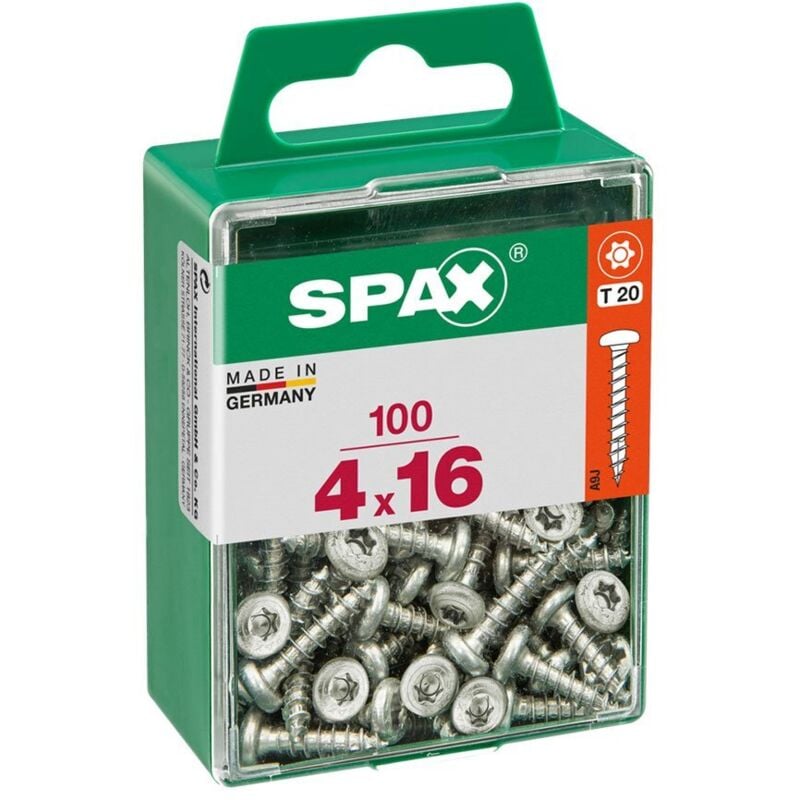 foto del prodotto spax - confezione da 100 pezzi vite per legno testa tonda wirox 4,0x16mm