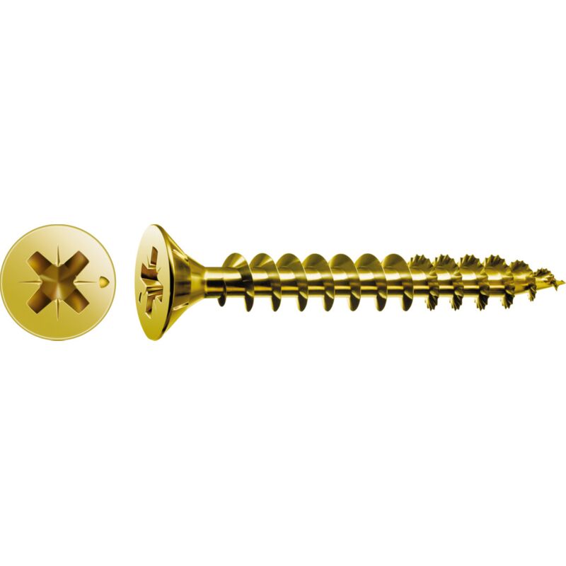 foto del prodotto spax - confezione da 100 pezzi vite per legno yellox testa piatta 3,0x12mm