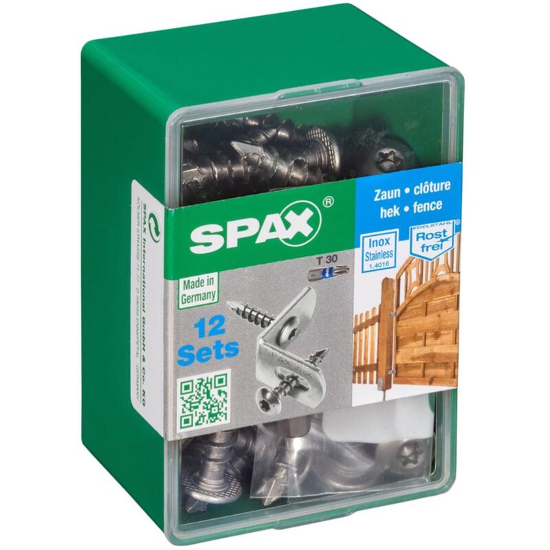 foto del prodotto spax - lotto di 12 vite collegato recinzione in acciaio sollevata testa svasata torx, diam.7 mm x mm l.35