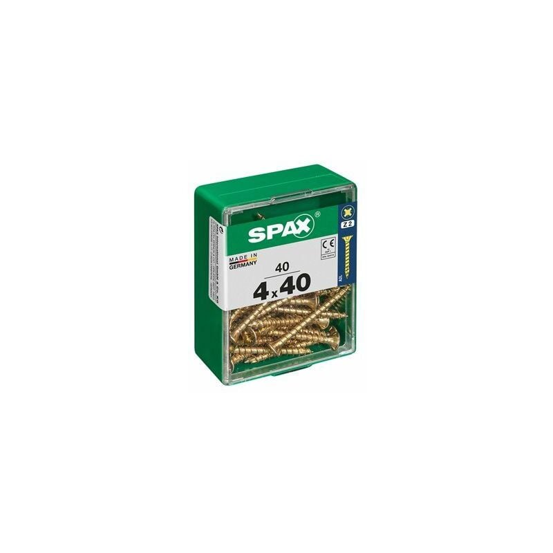 foto del prodotto spax scatola 40 pezzi vite per legno testa piatta yellox 4,0x40mm