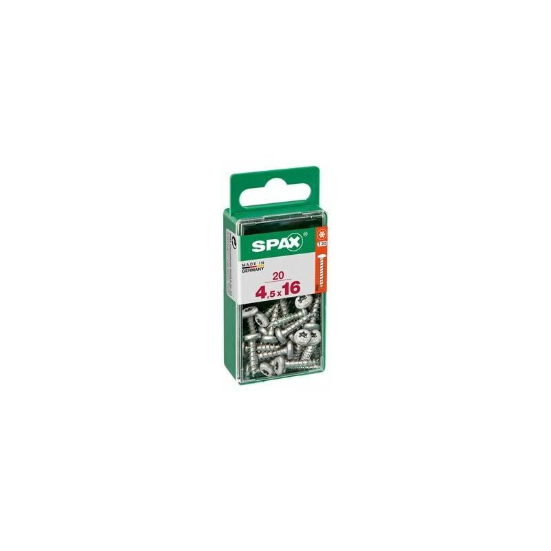 foto del prodotto spax scatola da 20 unit di vite per legno con testa tonda wirox 4,5x16mm
