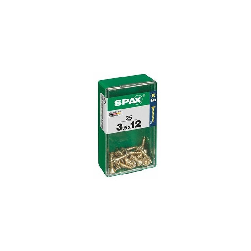 foto del prodotto spax scatola da 25 unit di vite per legno con testa piatta yellox 3,5x12mm