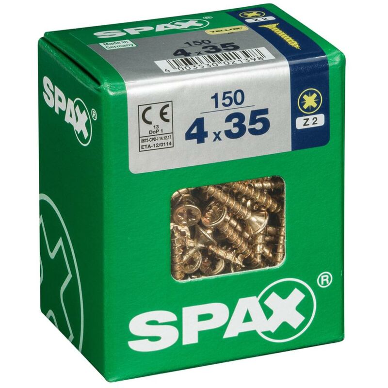foto del prodotto spax - set di 150 viti in acciaio a testa svasata pozidriv diam.4 mm x l.35 mm