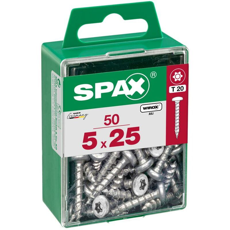 foto del prodotto spax set di 50 viti torx in acciaio a testa tonda, diam.5 mm x l.25 mm