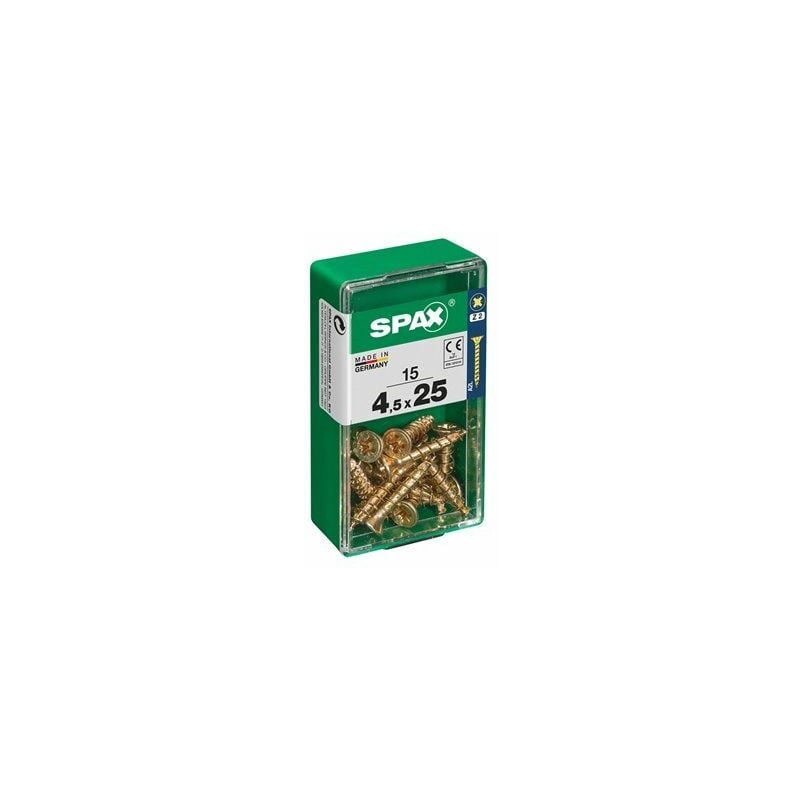foto del prodotto spax torcia in legno inossidabile 4,5x25 mm testa piatta scatola 15