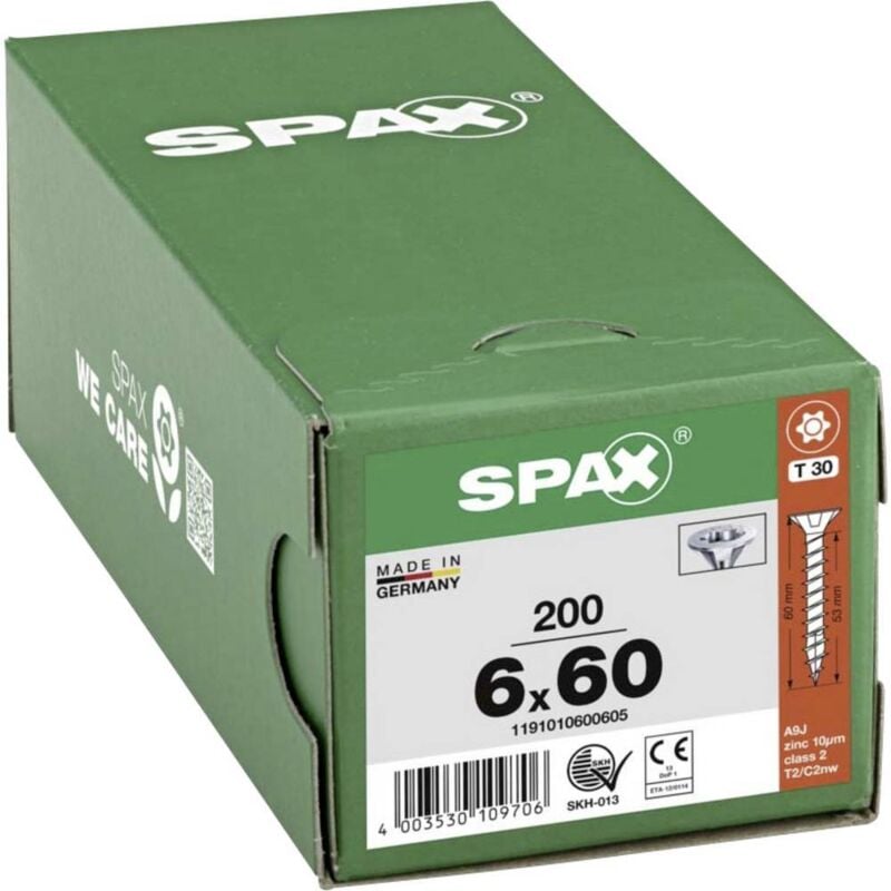 foto del prodotto spax vite universale wirox,6 x 60 mm,200 stk. scatola di cartone l