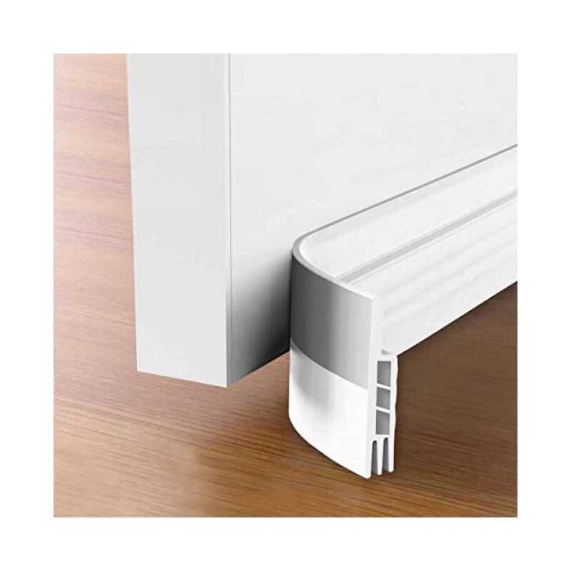 foto del prodotto spazzaporta e guarnizione antispiffero - nuova spazzaporta isolante (installazione rapida), ideale per l'isolamento dal freddo, dal rumore e dall'umidità (bianco)