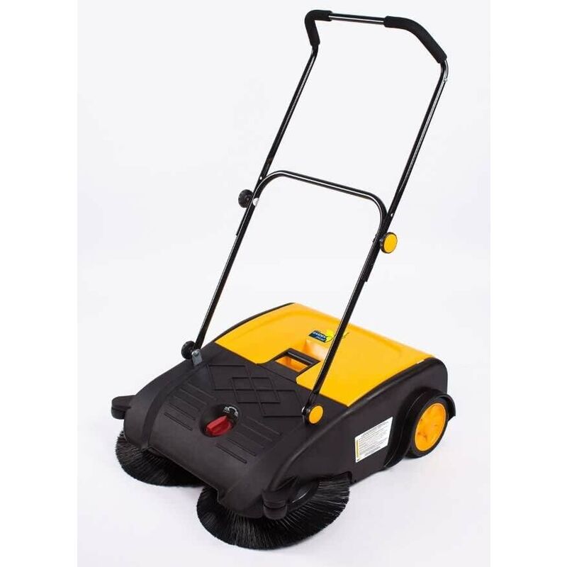 foto del prodotto spazzatrice manuale 75cm in abs, eva e metallo spazzole regolabili in altezza colore giallo nero 75x117x112h cm garden friend