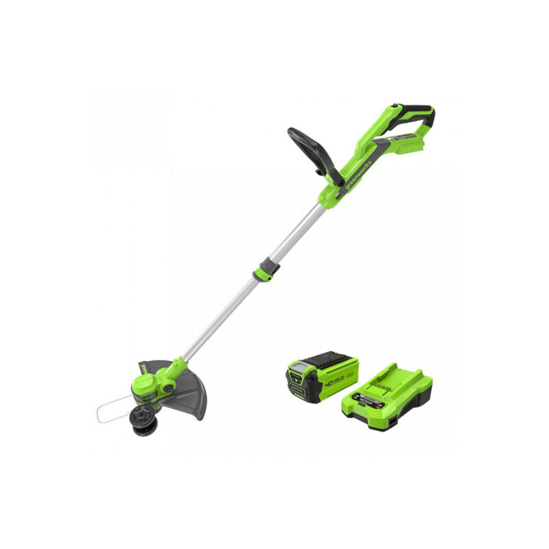 foto del prodotto spazzatrice telescopica 33cm 40v greenworks batteria 2.0 ah caricabatterie g40lt33k2