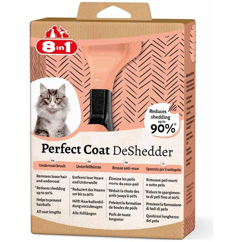 foto del prodotto spazzola 8in1 perfect coat con manico ergonomico per gatti