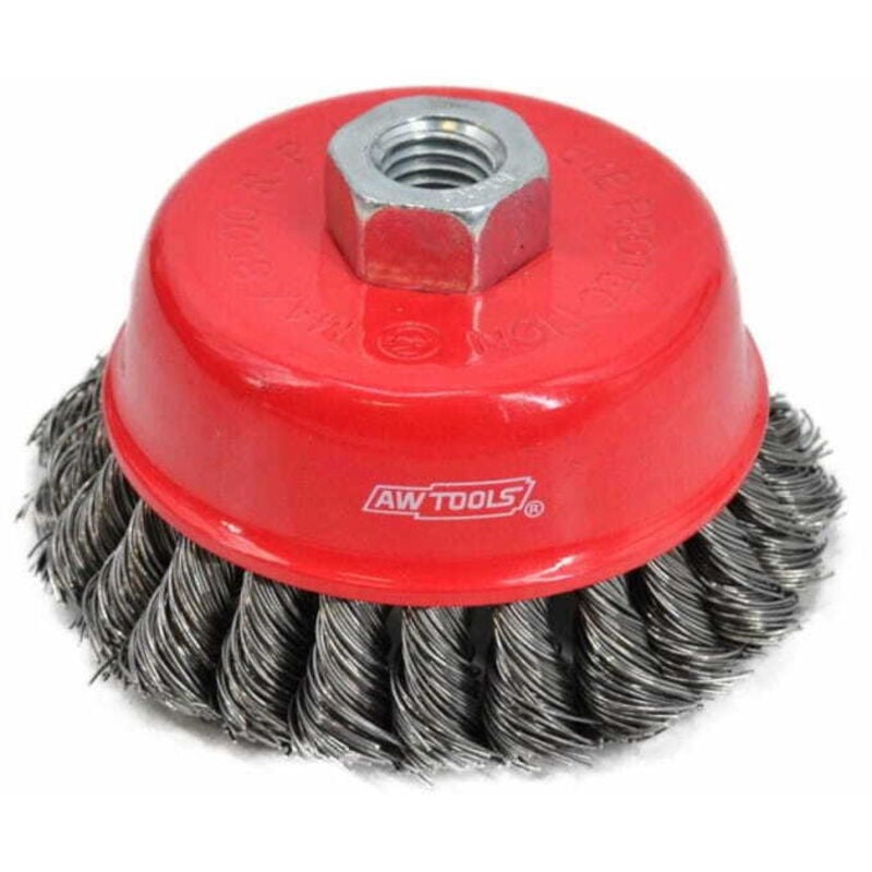 foto del prodotto spazzola a cuscino awtools 100 mm filo ritorto filettatura m14