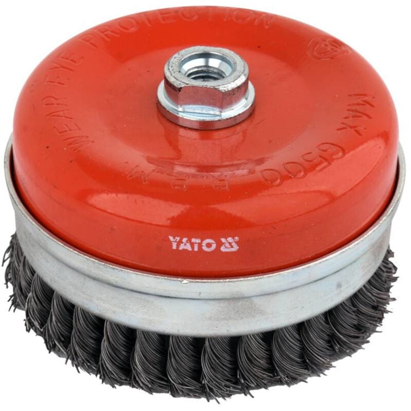 foto del prodotto spazzola a cuscino yato 125 mm, filettatura m14, filo ritorto 47691