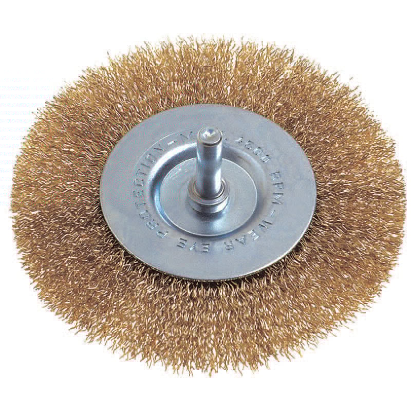 foto del prodotto spazzola a disco circolare fili ottone per trapano mm.75 codulo mm.6 pg 490.00
