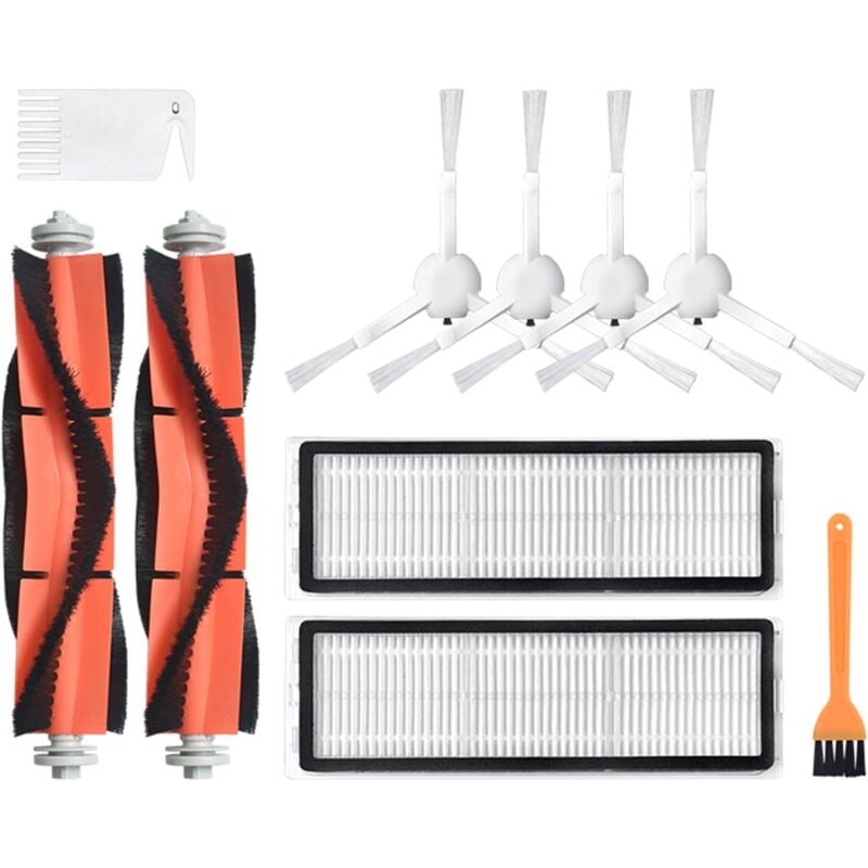 foto del prodotto spazzola a rullo principale di ricambio, filtro di ricambio per spazzola laterale, applicabile per xiaomi mijia 1c per dreame f9 sweeper robot