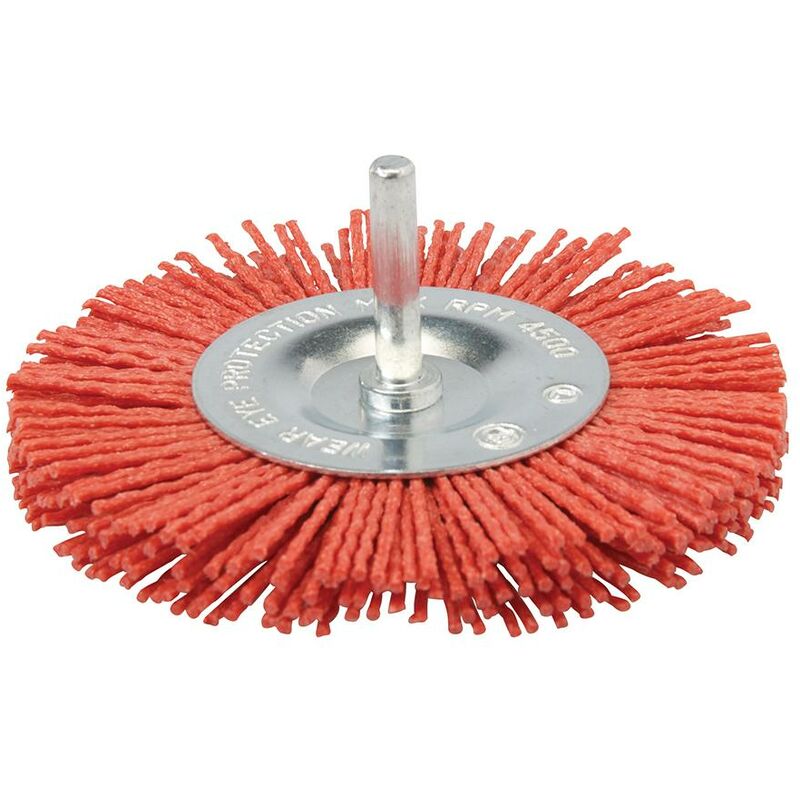foto del prodotto spazzola a ruota con filamenti in nylon 100 mm, grossa