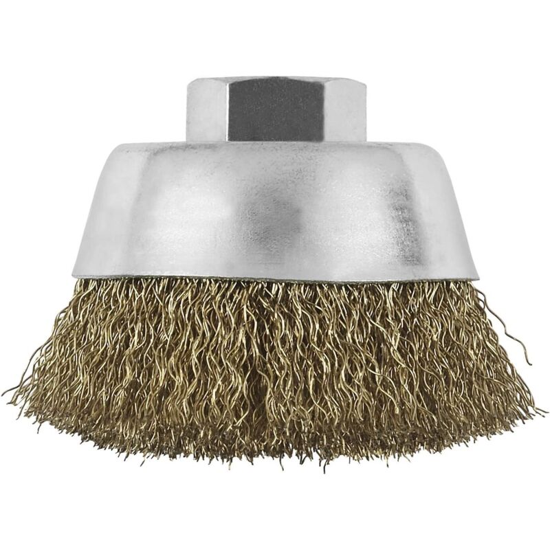 foto del prodotto spazzola a tazza filo ondulato ottone 70mm bosch