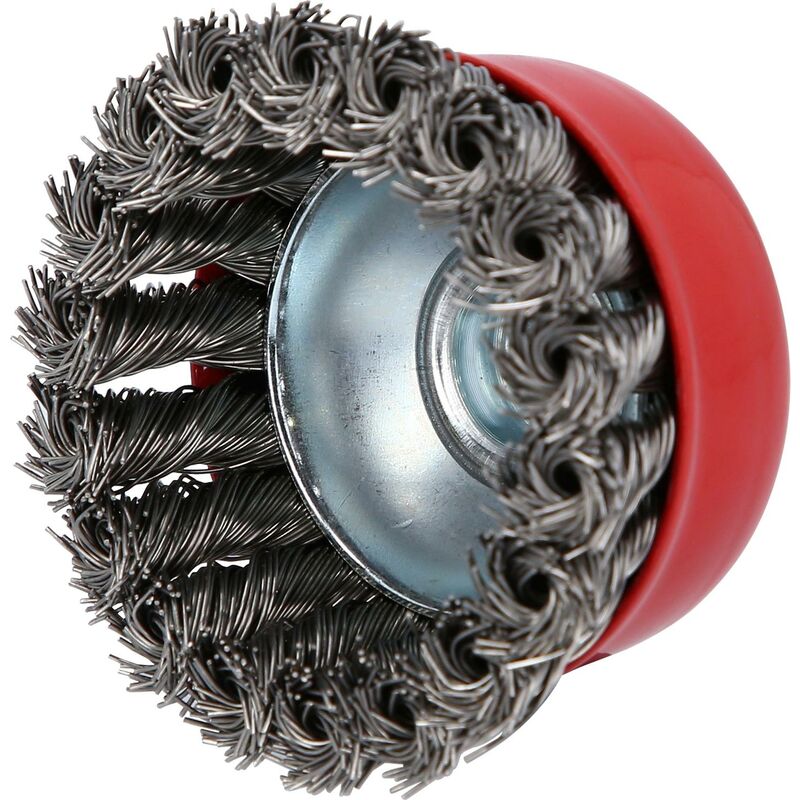 foto del prodotto spazzola a tazza in filo d acciaio inox ritorto 0,5mm, 75mm