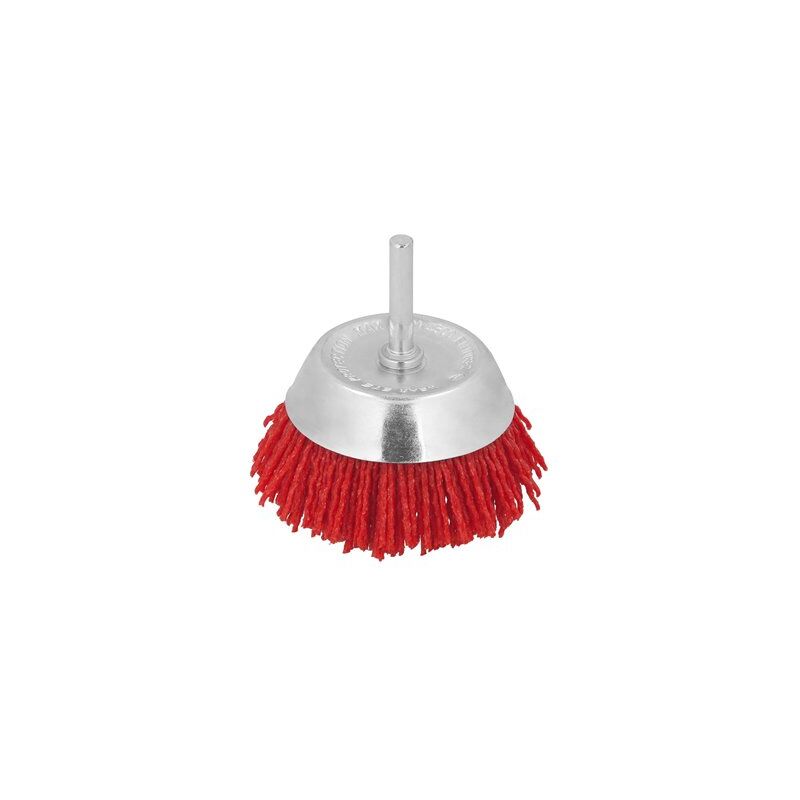 foto del prodotto spazzola a tazza in nylon 75 mt. 1 4 . spazzola abrasiva in nylon. spazzola per trapano in nylon, spazzola metallica abrasiva