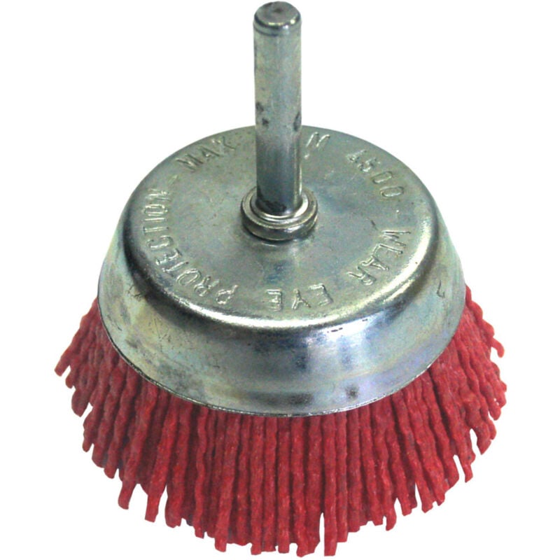 foto del prodotto spazzola a tazza in nylon da 75 mm con punta da 6 mm