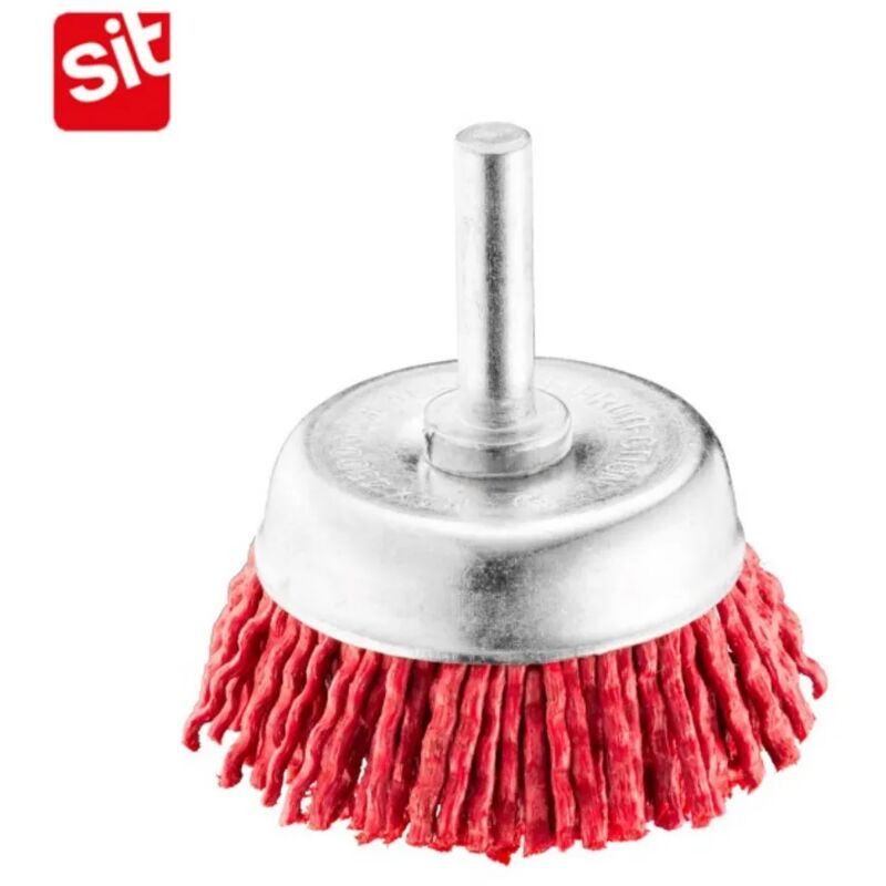 foto del prodotto spazzola a tazza in nylon diametro 75 mm con gambo