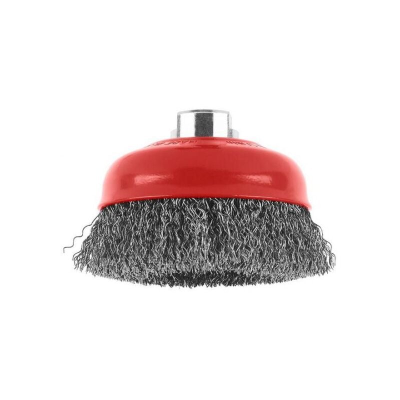 foto del prodotto spazzola a tazza m14 filo acciaio ondulato 100mm bosch
