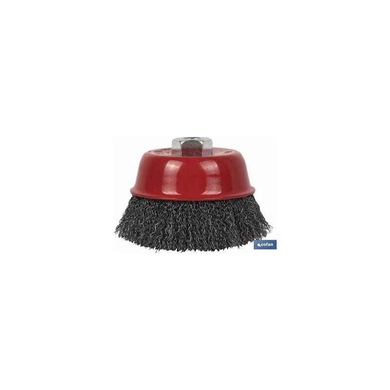 foto del prodotto spazzola a tazza ondulata m14 125 acciaio 0,3mm