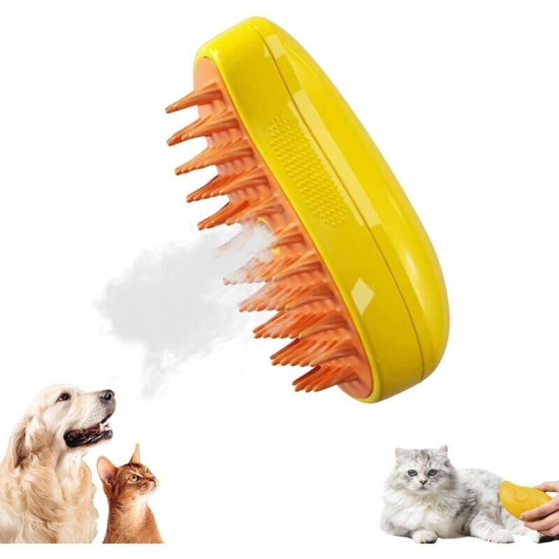foto del prodotto spazzola a vapore per cani e gatti, pettine massaggiante 3 in 1 per gatti, spazzola ricaricabile per gatti, con serbatoio d acqua, spazzola per gatti