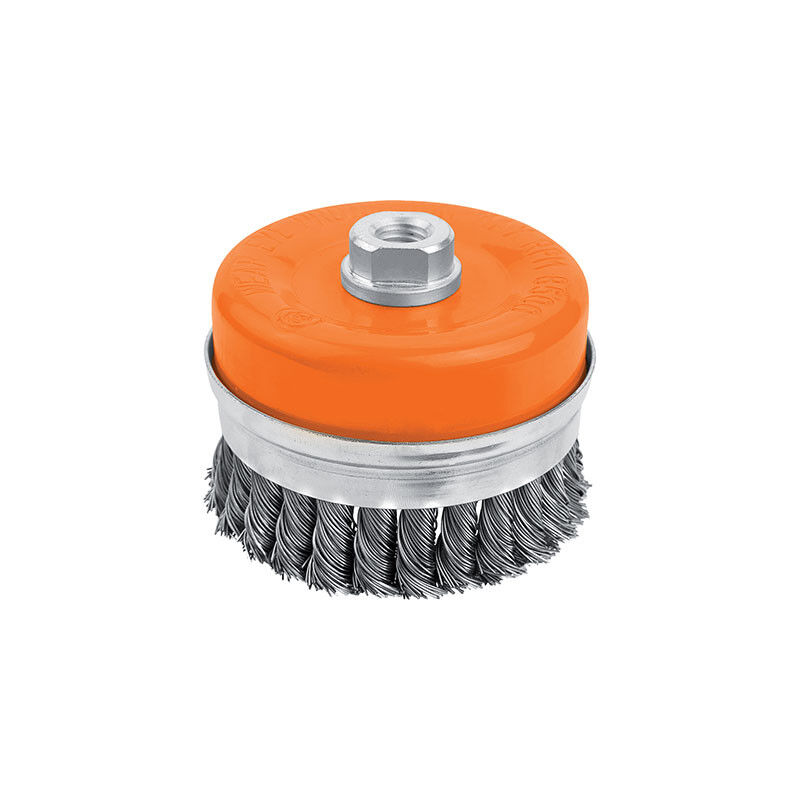 foto del prodotto spazzola acciaio ritorto a tazza fil 7702 wokin mm 100 f.m14 770204