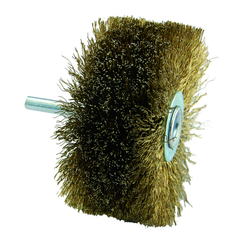 foto del prodotto spazzola circolare filo in ottone 8030mm gambo cilindrico 6mm per la spellatura del legno duro tivoly