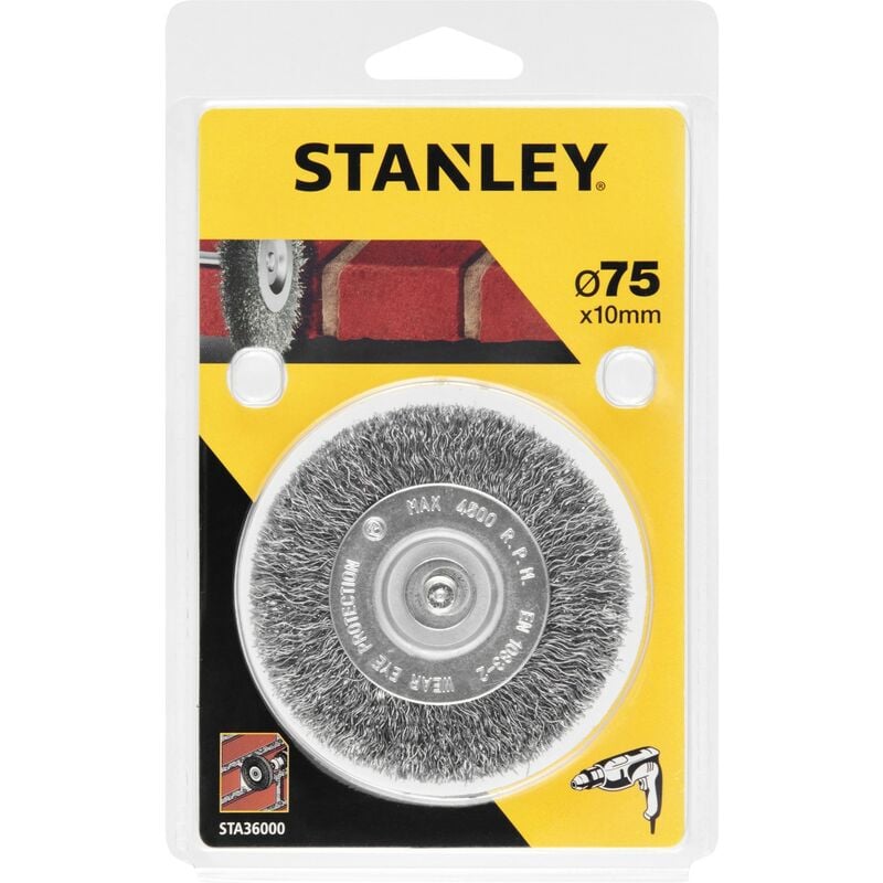 foto del prodotto spazzola circolare per trapano mm.75 codolo mm.6 sta36000 