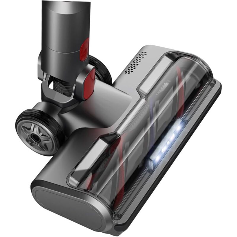 foto del prodotto spazzola compatibile con aspirapolvere dyson v10 v8 v7 v11 v15, spazzola elettrica a trasmissione diretta con 5 luci led per tappeti a pelo corto e