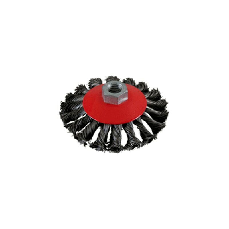 foto del prodotto spazzola conica diam. 100 mm fili intrecciati accaio smerigliatrice 1454153 valex