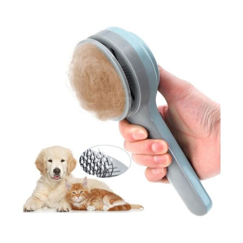 foto del prodotto spazzola e pettine per cani, spazzola per gatti, spazzola per gatti, spazzola autopulente per gatti, rimuove il sottopelo, spazzola per cani,