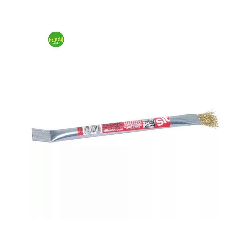 foto del prodotto spazzola e raschietto sit per stufe a pellet acciaio ottonato stick 26 cm