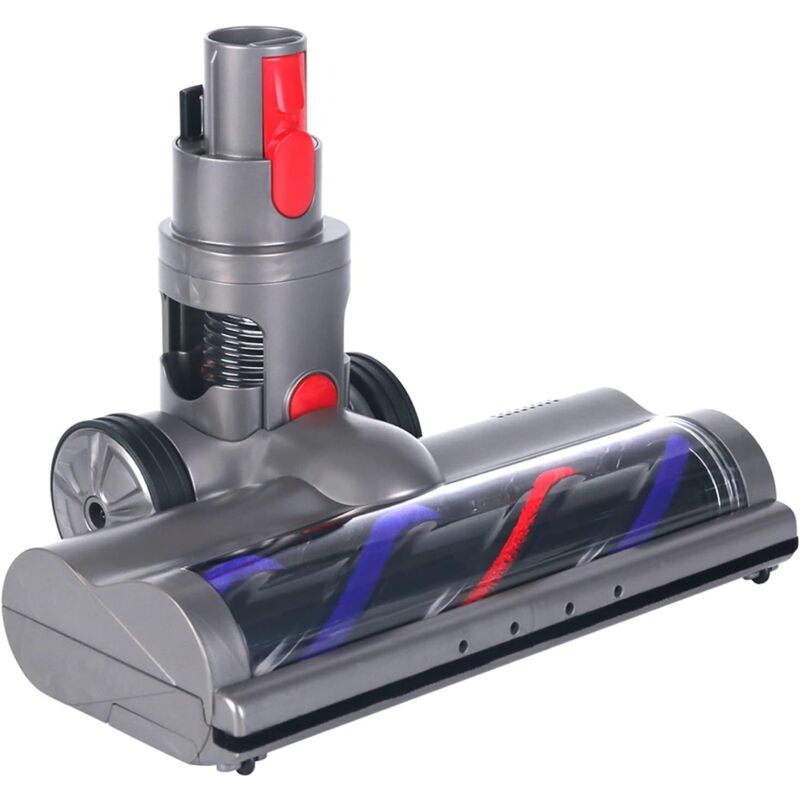 foto del prodotto spazzola elettrica compatibile con spazzola turbo dyson v7 v8 v10 v11 v15 ad azionamento diretto con 4 luci led per pavimenti duri e parquet